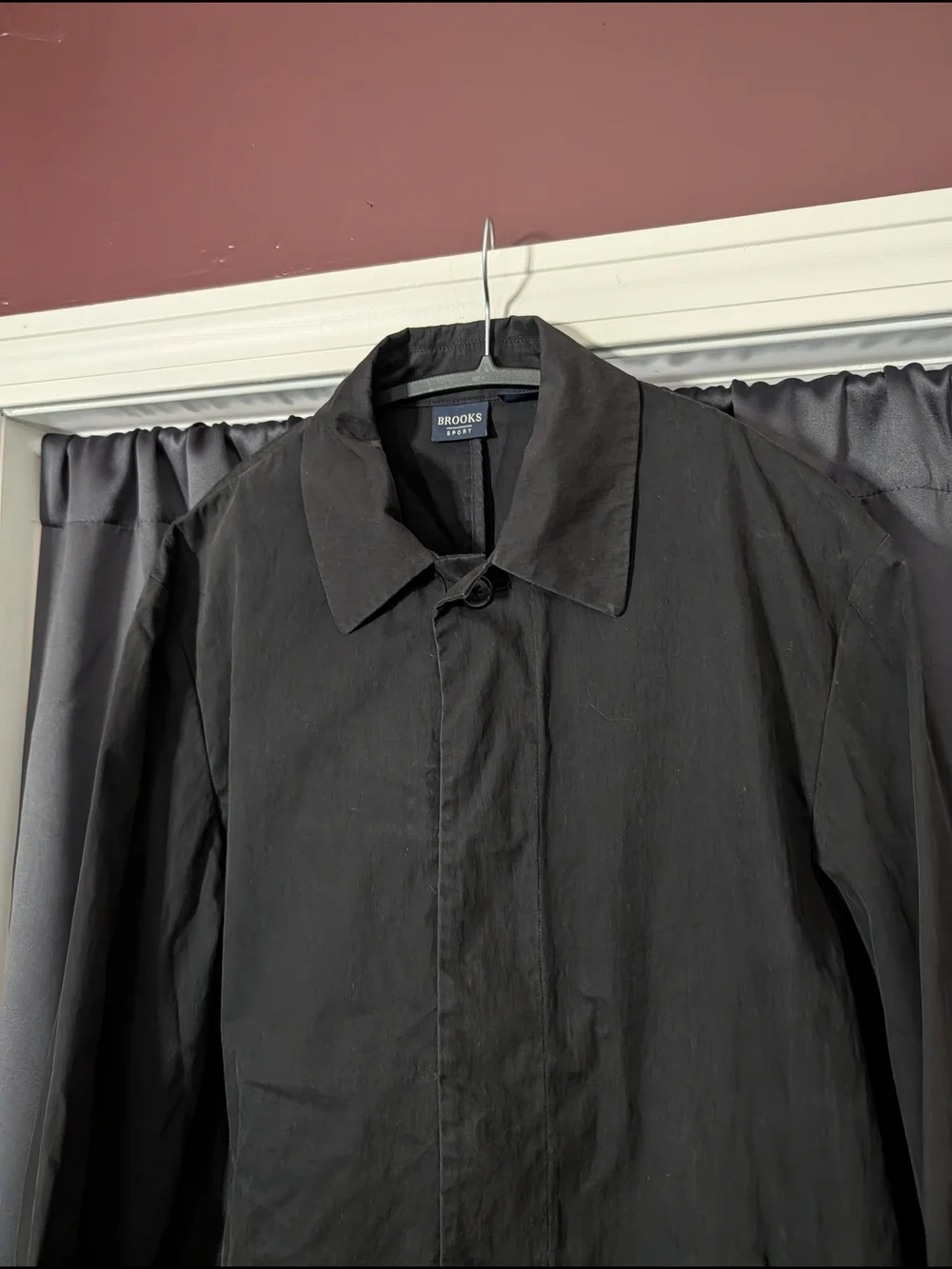 Brooks Brothers Vintage Men's Black Brushed Cotton Hong Kong Overcoat Jacket S